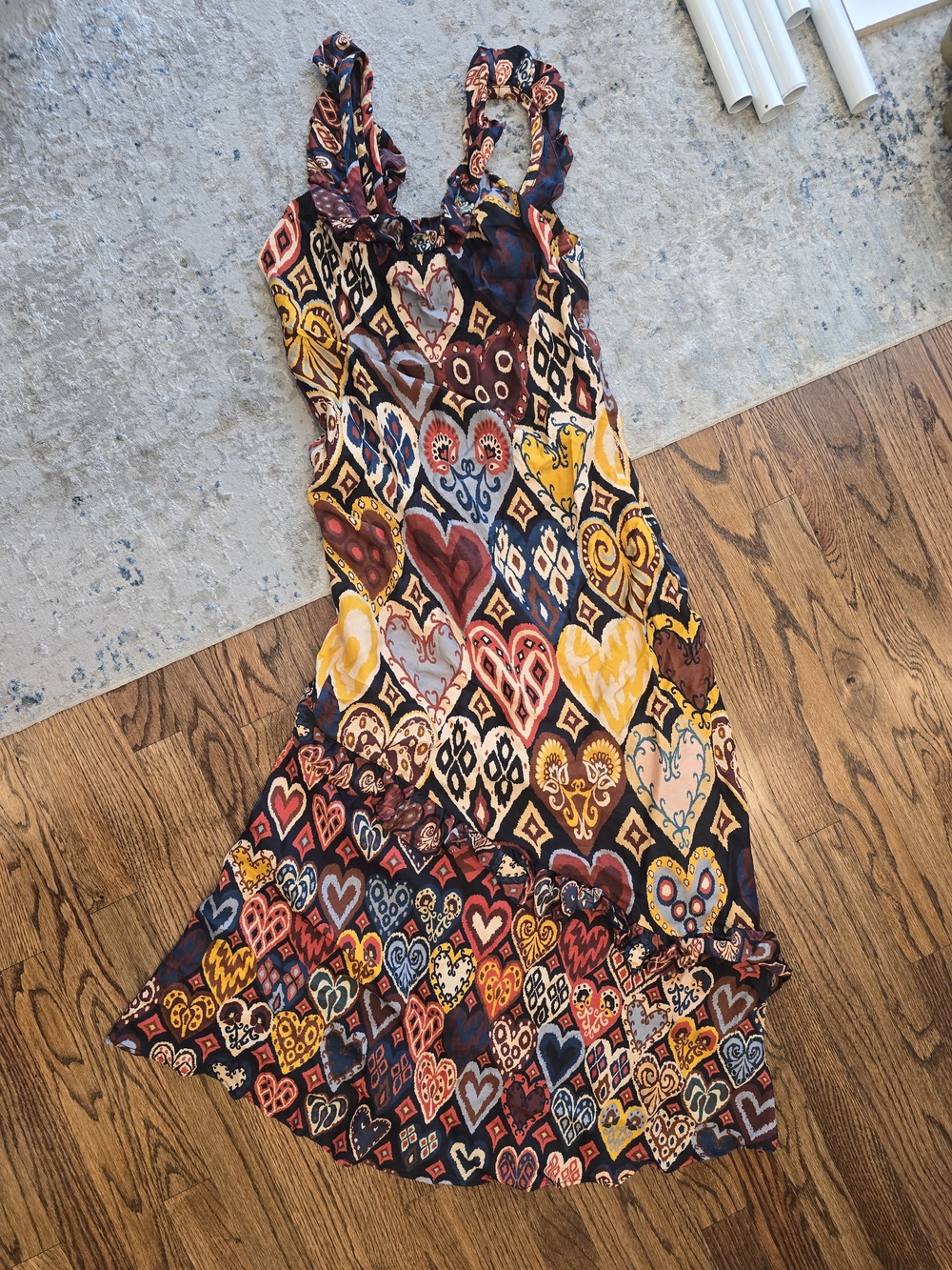 Bohemian Heart Print Maxi Dress in Multi - Picture 4 of 4